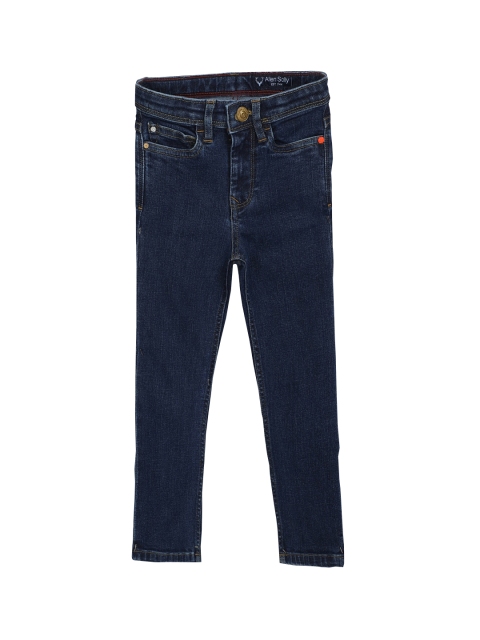 Allen Solly Junior Boys Navy Blue Slim Fit Mid-Rise Clean Look Jeans