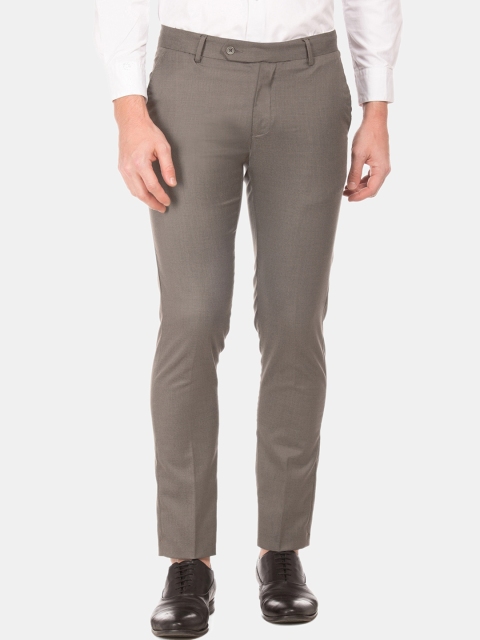 

Excalibur Men Grey Slim Fit Solid Formal Trousers