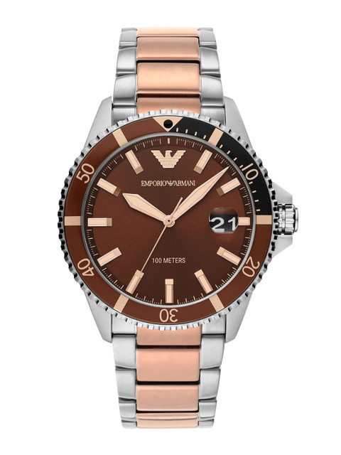 

Emporio Armani Men Brown Dial & Rose Gold Toned Strap Analogue Watch AR11340, Multi