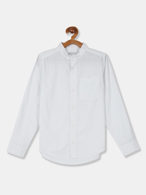 

The Childrens Place Boys White & Grey Regular Fit Printed Casual Shirt