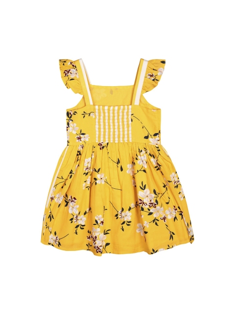 

Budding Bees Girls Yellow & White Floral Printed A-Line Dress