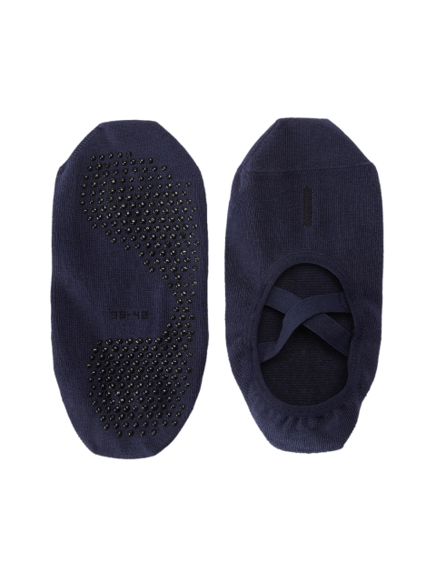 

NYAMBA By Decathlon Women Navy Blue Patterned Pilates & Gym Ballet Sport Socks