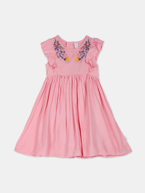 

Cherokee Girls Pink Solid A-Line Dress