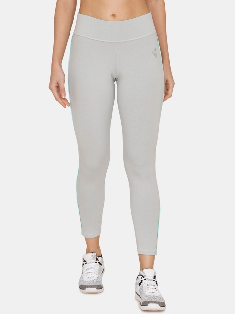 

Zelocity by Zivame Women Grey Melange Solid Training Tights