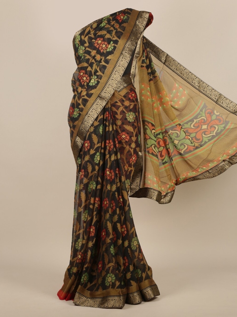 

Pothys Black Printed Poly Chiffon Saree