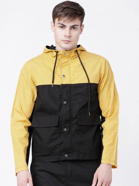 

Ecko Unltd Men Black & Yellow Colourblocked Tailored Jacket