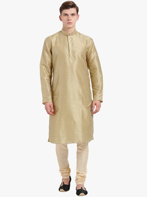 

KISAH Men Gold-Toned Striped Kurta