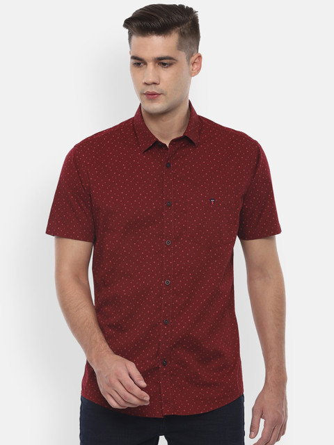 

Louis Philippe Sport Men Maroon Slim Fit Printed Casual Shirt