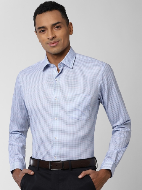 

Peter England Men Blue Regular Fit Checked Formal Shirt