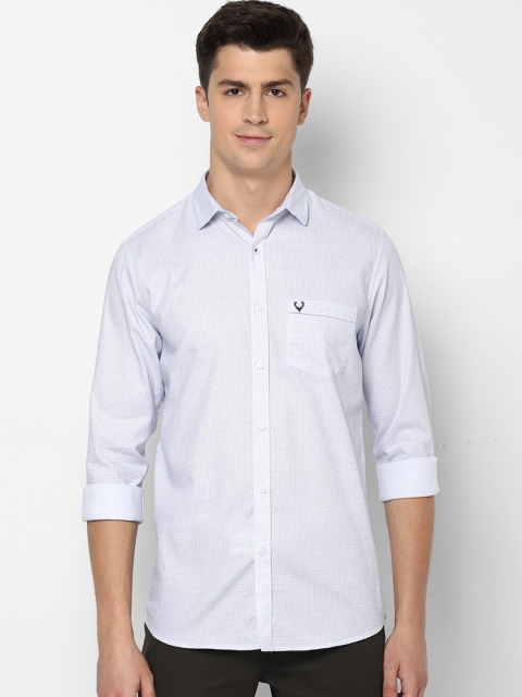 

Allen Solly Men White & Blue Pure Cotton Slim Fit Printed Casual Shirt