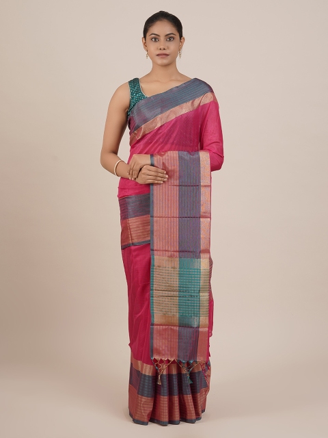 

Pothys Pink Striped Art Silk Saree