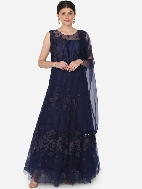 

BOMBAY SELECTIONS Women Navy Blue Kurta with Dupatta