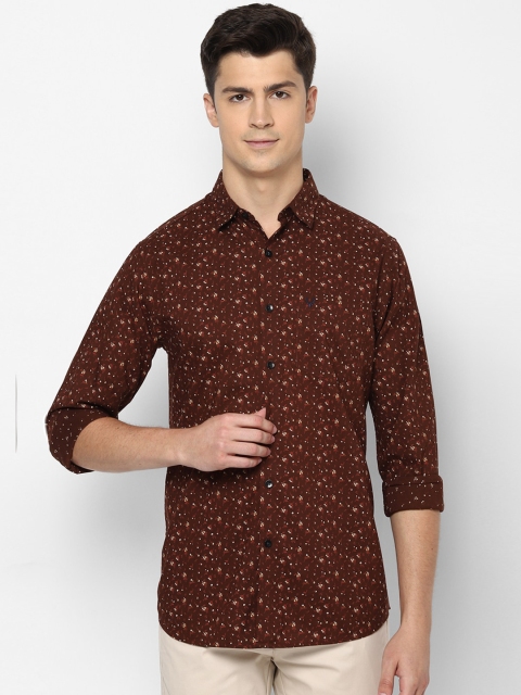 

Allen Solly Men Brown Pure Cotton Slim Fit Printed Casual Shirt
