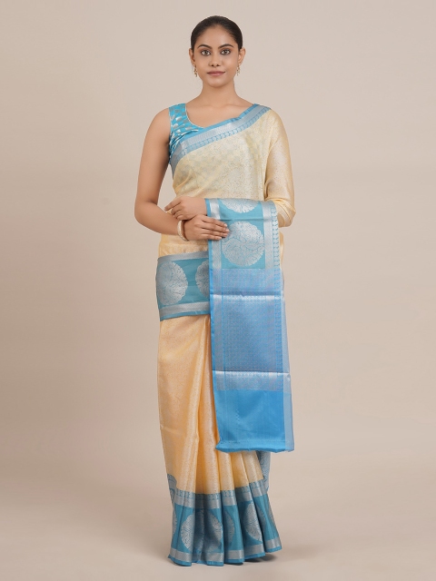 

Pothys Yellow Woven Design Cotton Blend Saree