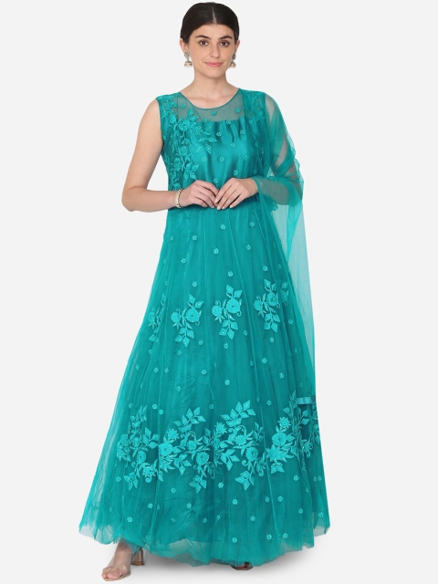 

BOMBAY SELECTIONS Women Sea Green Embroidered Kurta