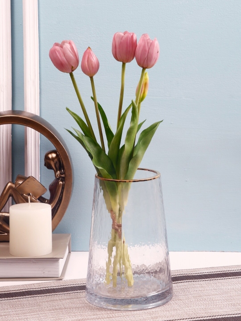 

TAYHA Set Of 5 Mauve & Green Tulip Flowers and Buds