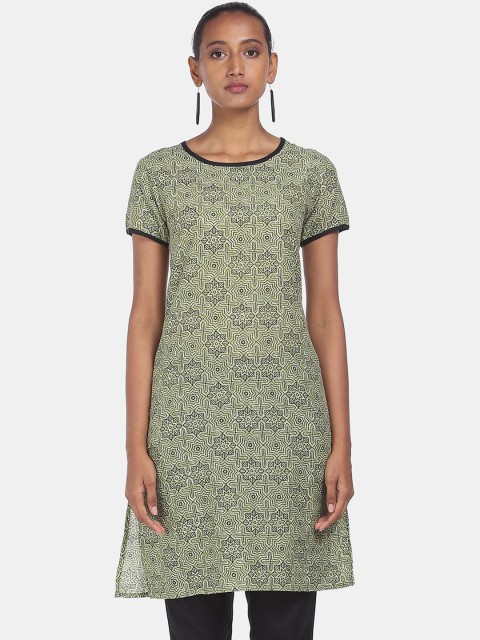 

Karigari Women Green Printed Kurta