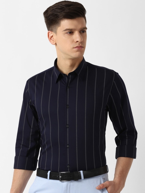 

Louis Philippe Sport Men Navy Blue & White Slim Fit Striped Casual Shirt