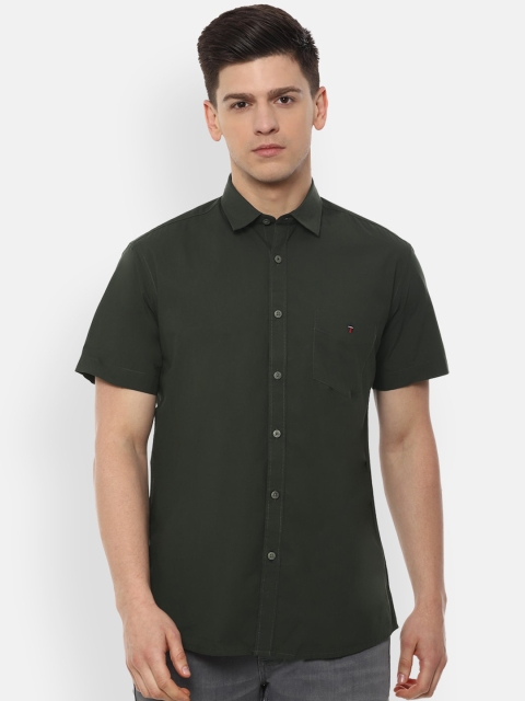 

Louis Philippe Sport Men Olive Green Slim Fit Solid Casual Shirt