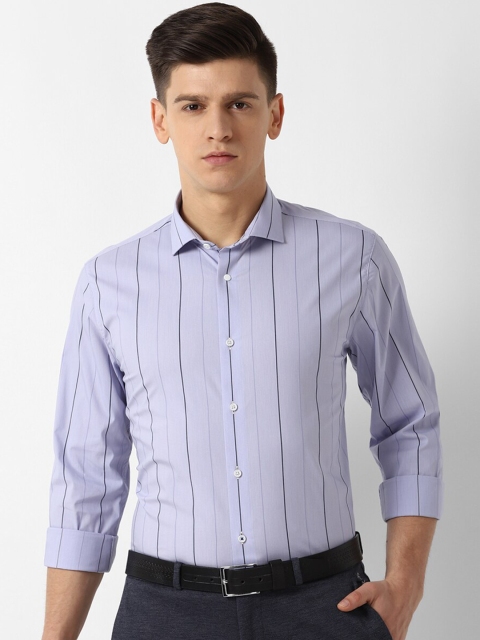 

Louis Philippe Sport Men Purple & Navy Blue Slim Fit Striped Casual Shirt