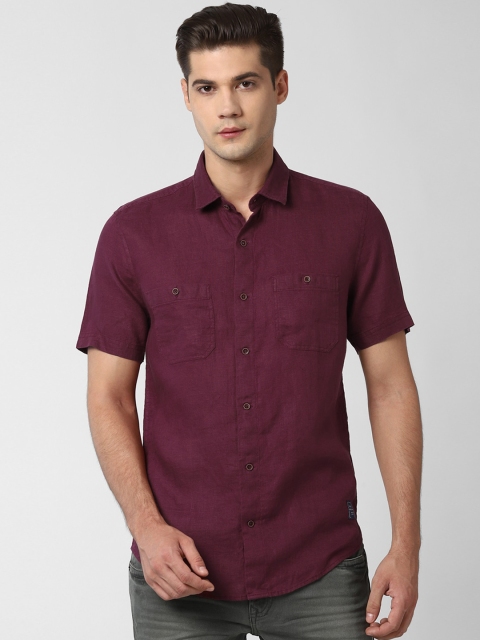 

Peter England Men Maroon Slim Fit Solid Casual Shirt