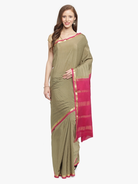 

Sudarshan Silks Beige Pure Silk Solid Mysore Silk Saree