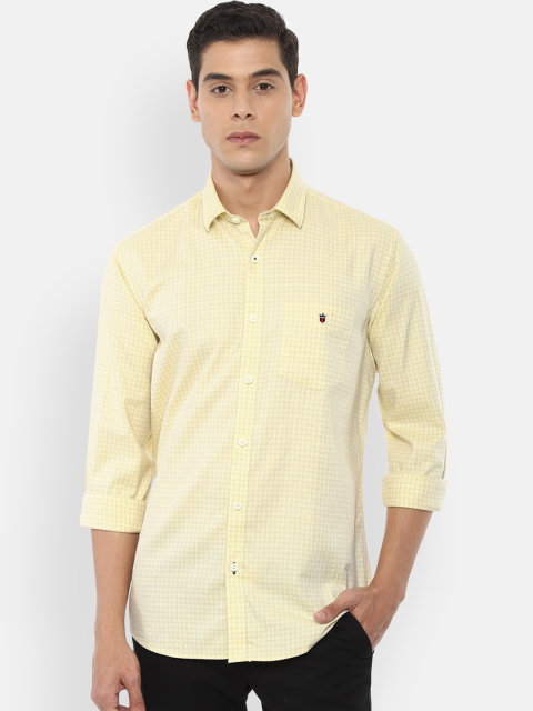 

Louis Philippe Sport Men Yellow & Blue Slim Fit Checked Casual Shirt