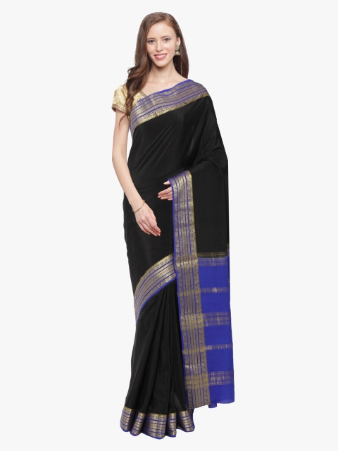 

Sudarshan Silks Black Checked Mysore Silk Saree
