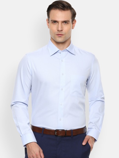 

Louis Philippe Permapress Men Blue Pure Cotton Regular Fit Solid Formal Shirt