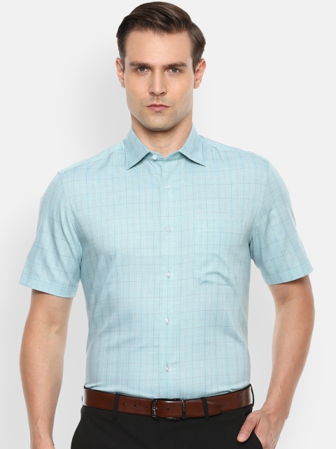 

Louis Philippe Men Blue Regular Fit Checked Semiformal Shirt