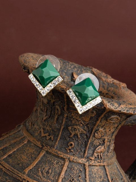 

E2O Green Gold-Plated Square Studs