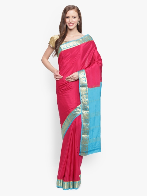 

Sudarshan Silks Fuchsia Pure Silk Solid Mysore Silk Saree