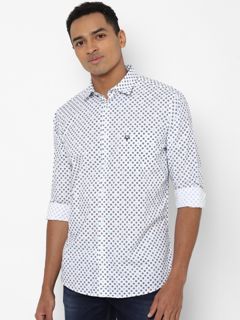

Allen Solly Men White & Blue Pure Cotton Slim Fit Printed Casual Shirt