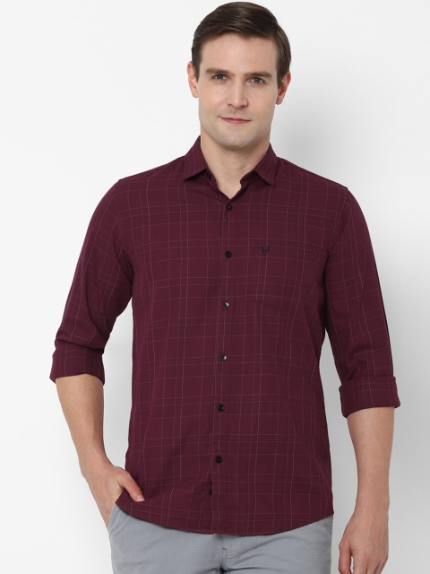 

Allen Solly Men Maroon Pure Cotton Slim Fit Checked Casual Shirt