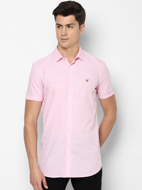 

Allen Solly Men Pink Pure Cotton Slim Fit Solid Casual Shirt