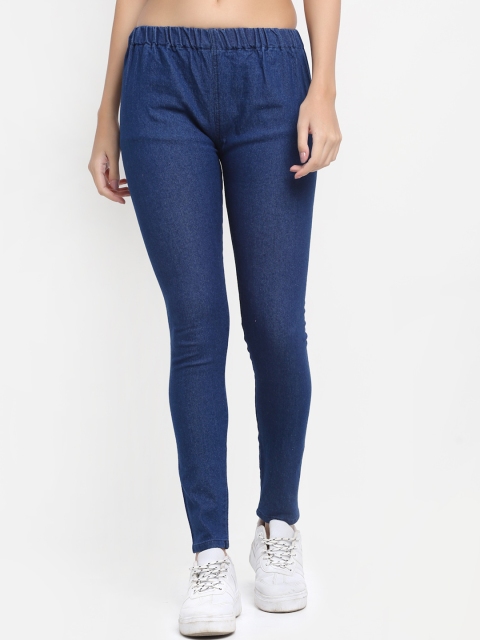 

NEUDIS Women Navy Blue Solid Skinny-Fit Ankle-Length Denim Jeggings