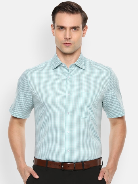 

Louis Philippe Men Green & White Regular Fit Checked Formal Shirt