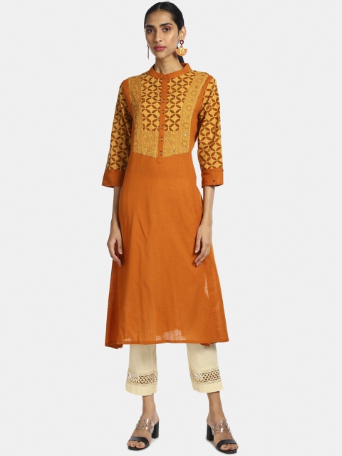 

Anahi Women Orange Printed Kurta