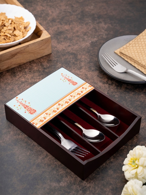 

KOLOROBIA Brown & Blue Babur Inspired Cutlery Holder