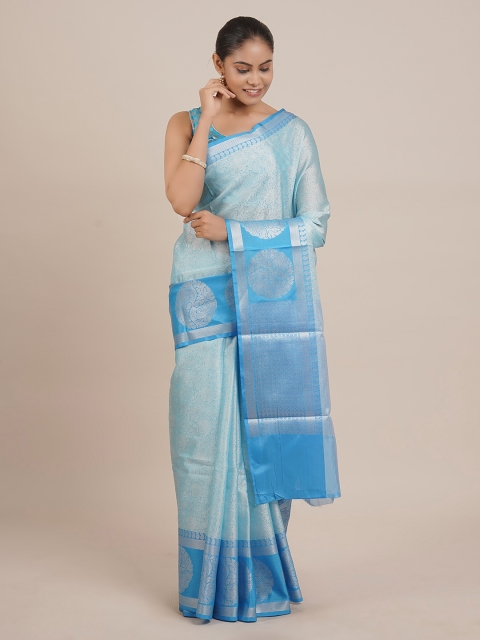 

Pothys Blue Woven Design Cotton Blend Saree