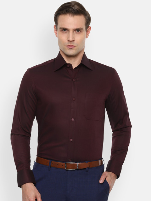

Louis Philippe Men Brown Pure Cotton Regular Fit Solid Formal Shirt