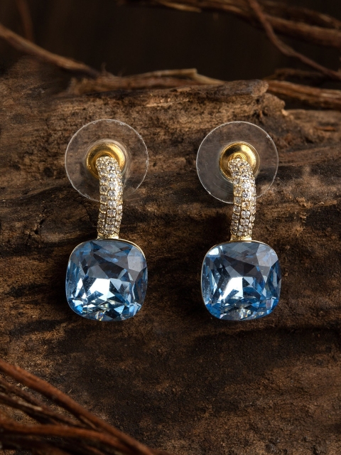 

E2O Blue & Gold-Plated Square Drop Earrings