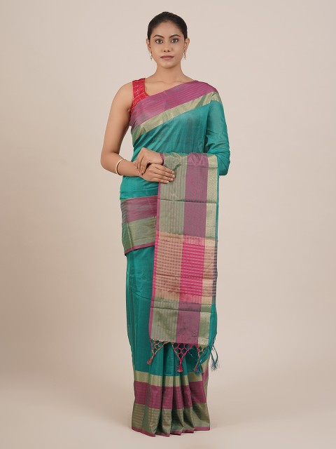 

Pothys Green Solid Art Silk Saree