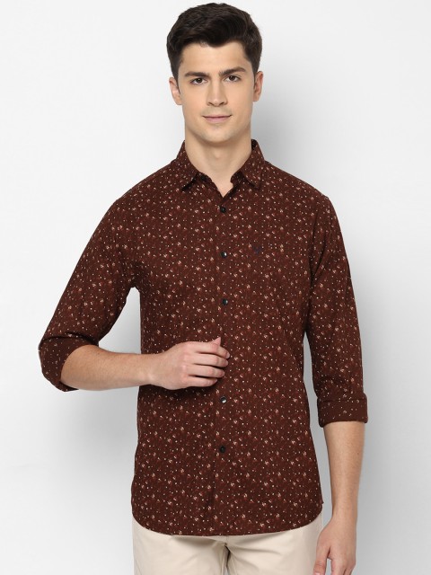 

Allen Solly Men Brown Pure Cotton Slim Fit Floral Print Casual Shirt