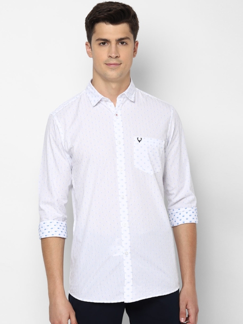 

Allen Solly Men White Pure Cotton Slim Fit Self-Design Casual Shirt