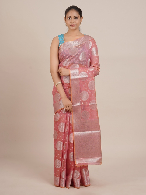 

Pothys Onion Pink Woven Design Cotton Blend Saree