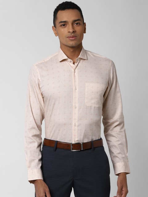 

Peter England Men Beige Slim Fit Printed Formal Shirt