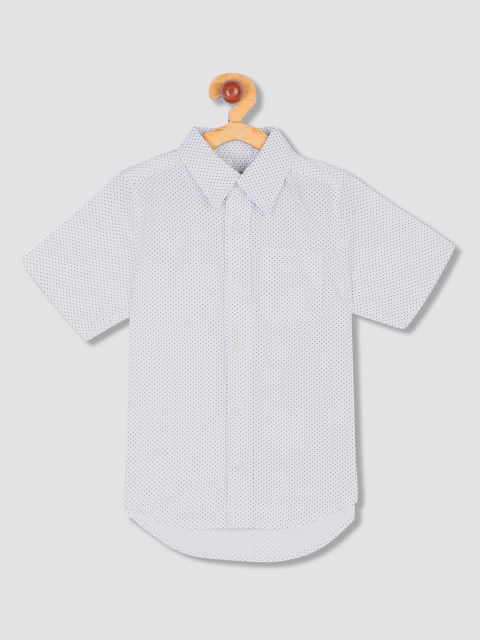 

The Childrens Place Boys White Cotton Regular Fit Printed Casual Shirt