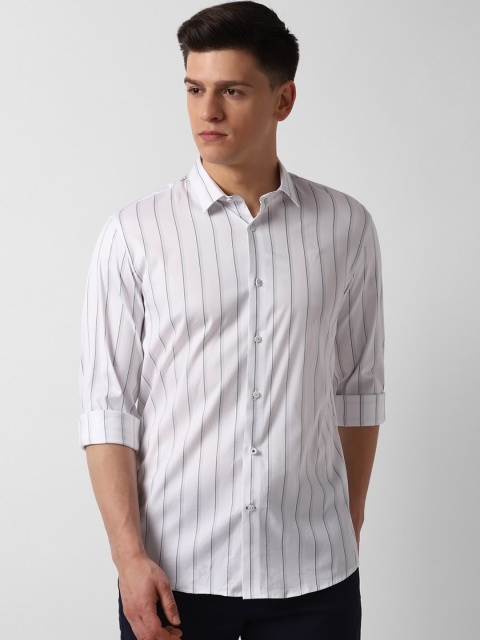 

Louis Philippe Sport Men White & Black Slim Fit Striped Casual Shirt