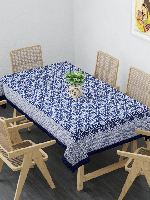 

Clasiko Blue & White Printed 6 Seater Pure Cotton Table Cloth
